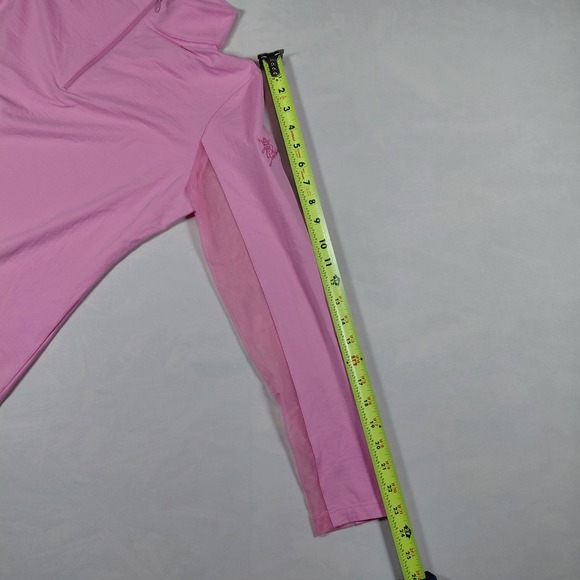IBKUL Womens Pink Long Sleeve Quarter Zip Golf Shirt Southern Hills UPF 50+ M - Picture 12 of 14